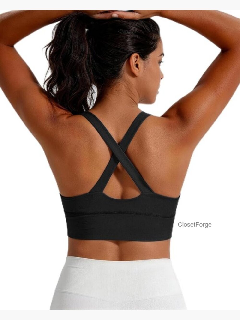 Women's Strappy Sports Bra High Support Workout Yoga Bra with Removable Pads